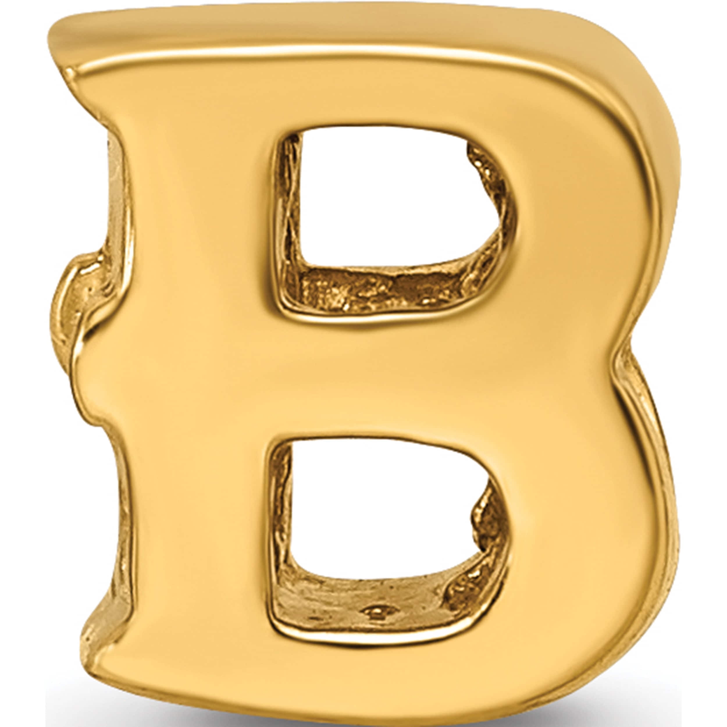 Ss/Gold Plated Sterling Silver Gold-Plated Reflections Letter B Bead (8.18 X 7.27) Made In Thailand qrs468bgp