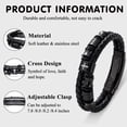 thumbnail image 4 of VEEDOFA Men's Braided Leather Cross Bracelet, Adjustable Christian Jewelry Gift, 4 of 5