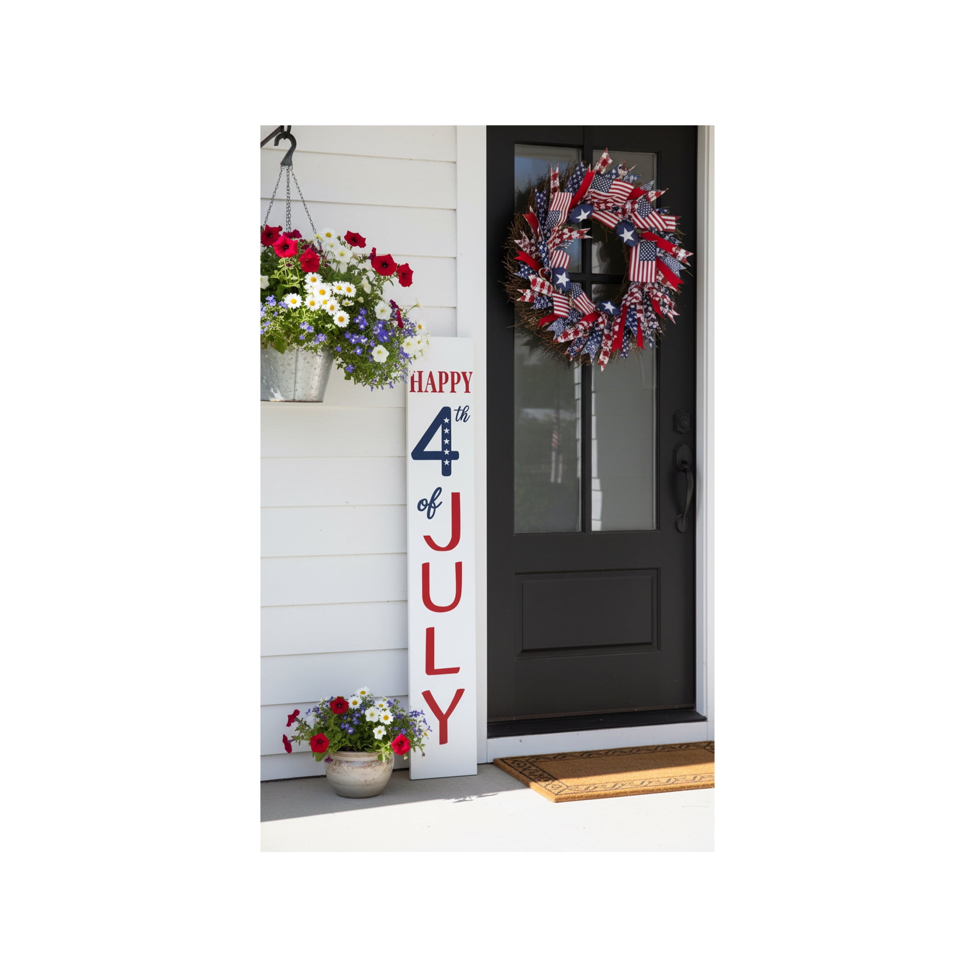 Calloway Mills 118865907 Happy 4th of July White Porch leaner, 59" x 07"