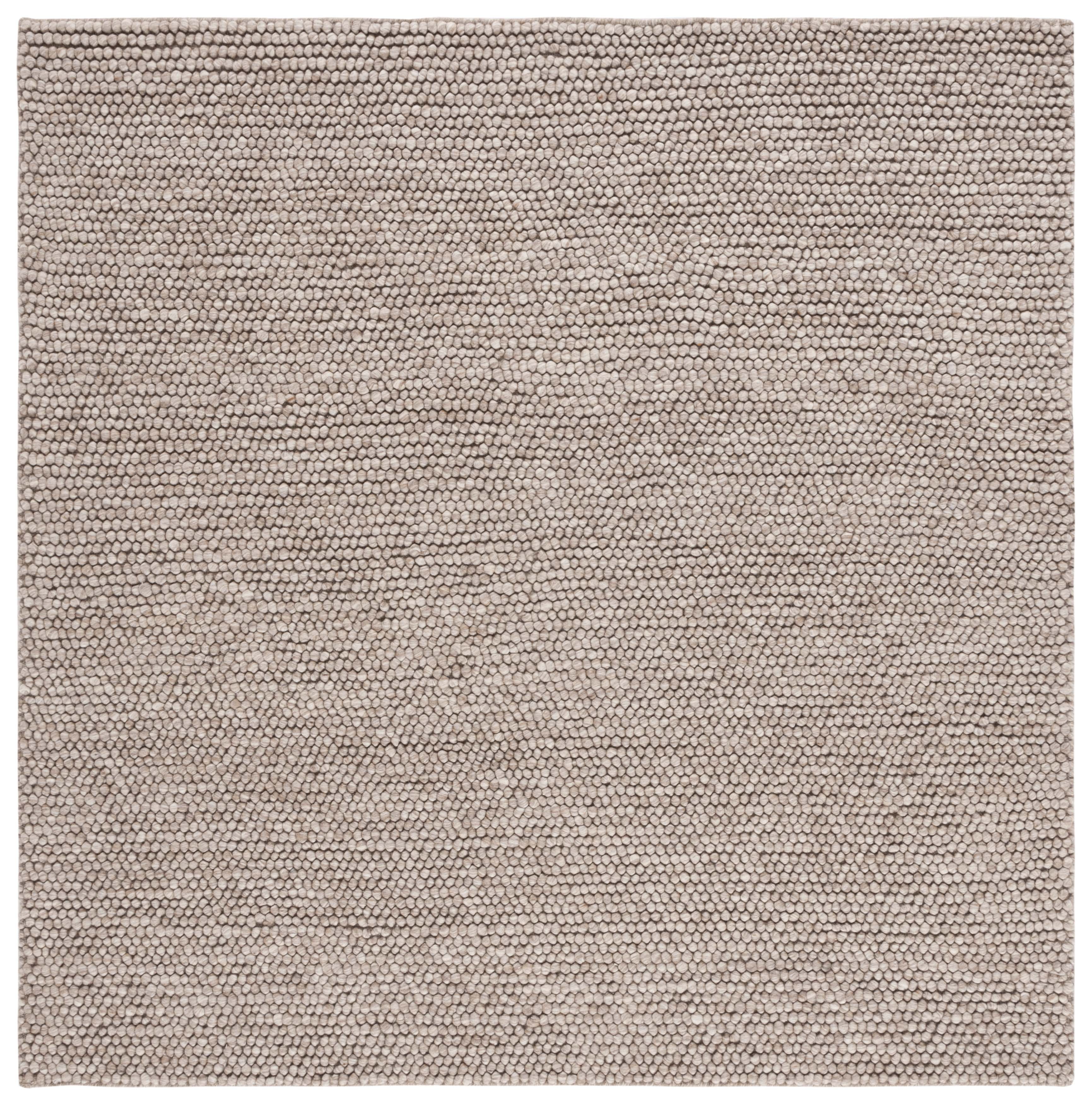 SAFAVIEH Natura Feride Geometric Area Rug, Brown, 8' x 8' Square - Scandinavian Design, Brown, Handmade Wool Blend, Ideal for Living Room, Bedroom, Dining Space