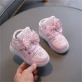 thumbnail image 5 of hengsof Toddler Glitter Shoes Girl's Flashing Sneakers with Cute Bowknot, 5 of 8