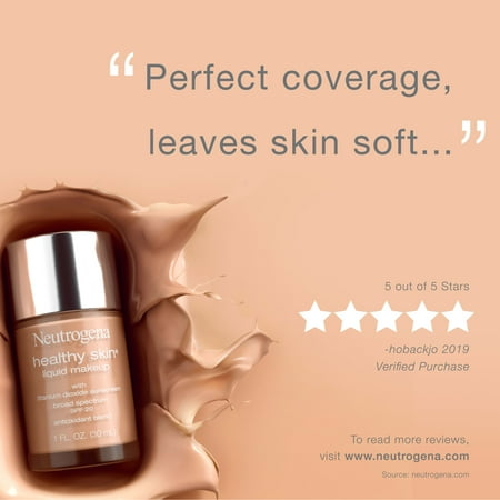 Neutrogena Healthy Skin Liquid Makeup Foundation, Lightweight & Flawless Coverage with Broad Spectrum SPF 20 Sunscreen - 30 Buff