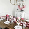 thumbnail image 6 of Newhomestyle Valentine's Day Red Plaid Table Runner 13 x 72 inch Valentine Red Black Buffalo Check Plaid Love Heart Table Runner Non-Slip Dresser Scarves, 6 of 9