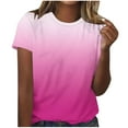 thumbnail image 3 of THDHVS T Shirts for Women,Ombre Print T Shirt s Colors Gradually for Fashion Effect Everyday Casual Wear,Womens Summer Tops, 3 of 5