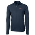 thumbnail image 2 of Men's Cutter & Buck Navy UIC Flames Big & Tall Virtue Eco Pique Recycled Quarter-Zip Pullover Top, 2 of 3