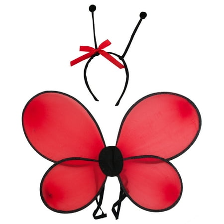 Ladybug Wings And Antennas 2pc Costume Accessory Set Red One