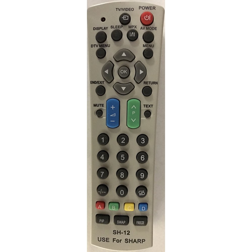 Universal Remote Control SH12 for Sharp TV AV DVD Players Walmart