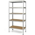 thumbnail image 1 of Gymax 72'' Steel 5-tier Garage Shelf Metal Storage Adjustable Unit Silver, 1 of 8
