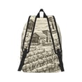 thumbnail image 2 of Honeii Vineyard Landscape Print Canvas College Laptop Backpack, Durable Rucksack Travel Notebook Bag School Backpack Book Bag for Men Women-Medium, 2 of 7