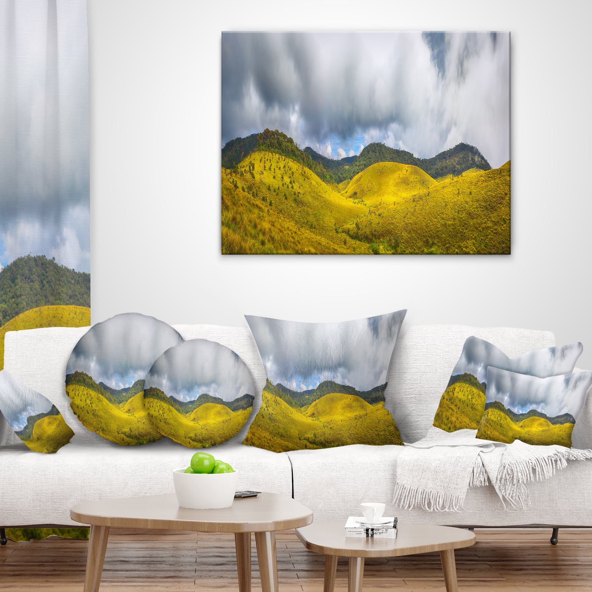 Designart The Horton Plains - Landscape Painting Throw Pillow - 12x20