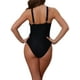 thumbnail image 3 of INSPIRE CHIC Conjunto de Bikini Monokini de Bloque de Color para Mujeres, Traje de Baño de Una Pieza con O Ring y Lazos Lateral, Talla Grande Negro Púrpura, 3 of 5