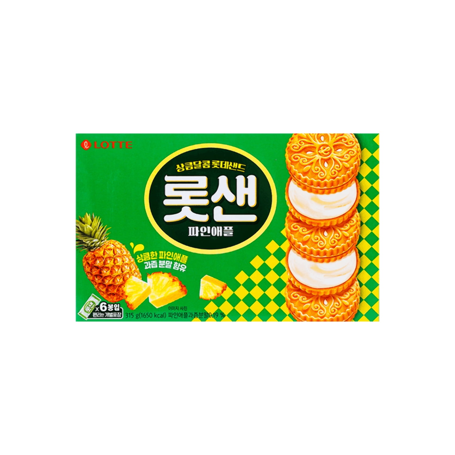 Lotte Pineapple Sandwich Cookie 315g - Ideal Breakroom Snack