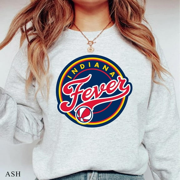 WNBA Indiana Fever Fan Base Sweatshirt, WNBA Fever Fan Gift Sweater, Ash Color, Size S