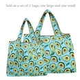 thumbnail image 3 of Wrapables Large & Small Foldable Tote Nylon Reusable Grocery Bags, Set of 2, Avocado, 3 of 5