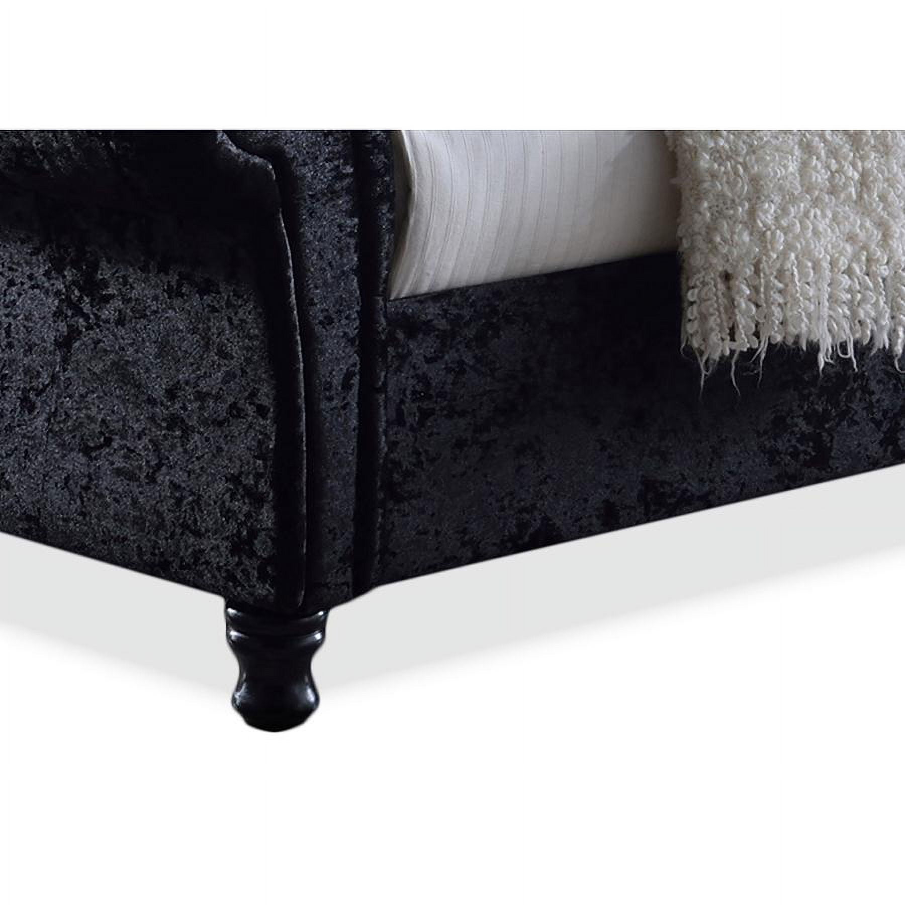 Baxton Studio Castello Black Velvet Upholstered Faux Crystal