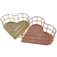 thumbnail image 1 of 2 bandejas de metal para guardar frutas, joyas, cestas de malla, cestas de alambre con forma de corazón, cestas para guardar archivos y libros, 1 of 5
