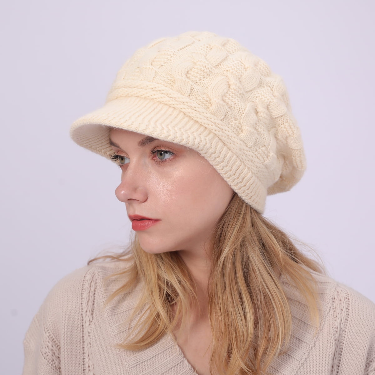 Winter Hat Women Hat with Peak Women 