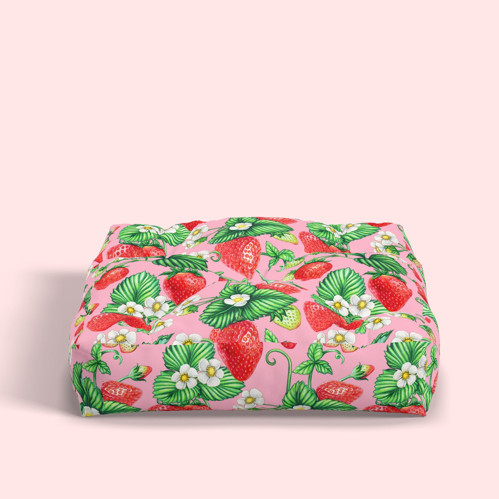 (2 pack) Half-Yard 100% Cotton Summer Strawberry, Pink, Red, 44" Wide for Quilting & Sewing by David Textiles