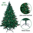 thumbnail image 2 of Uten 7ft Unlit Artificial Christmas Tree with Pine Cones & Red Berries, Includes Foldable Metal Stand for Holiday Christmas Decoration, 2 of 12