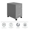thumbnail image 5 of Space Solutions 18" Deep 2 Drawer Letter Width Mobile Vertical File Cabinet with Accessory Drawer, Silver, 5 of 16