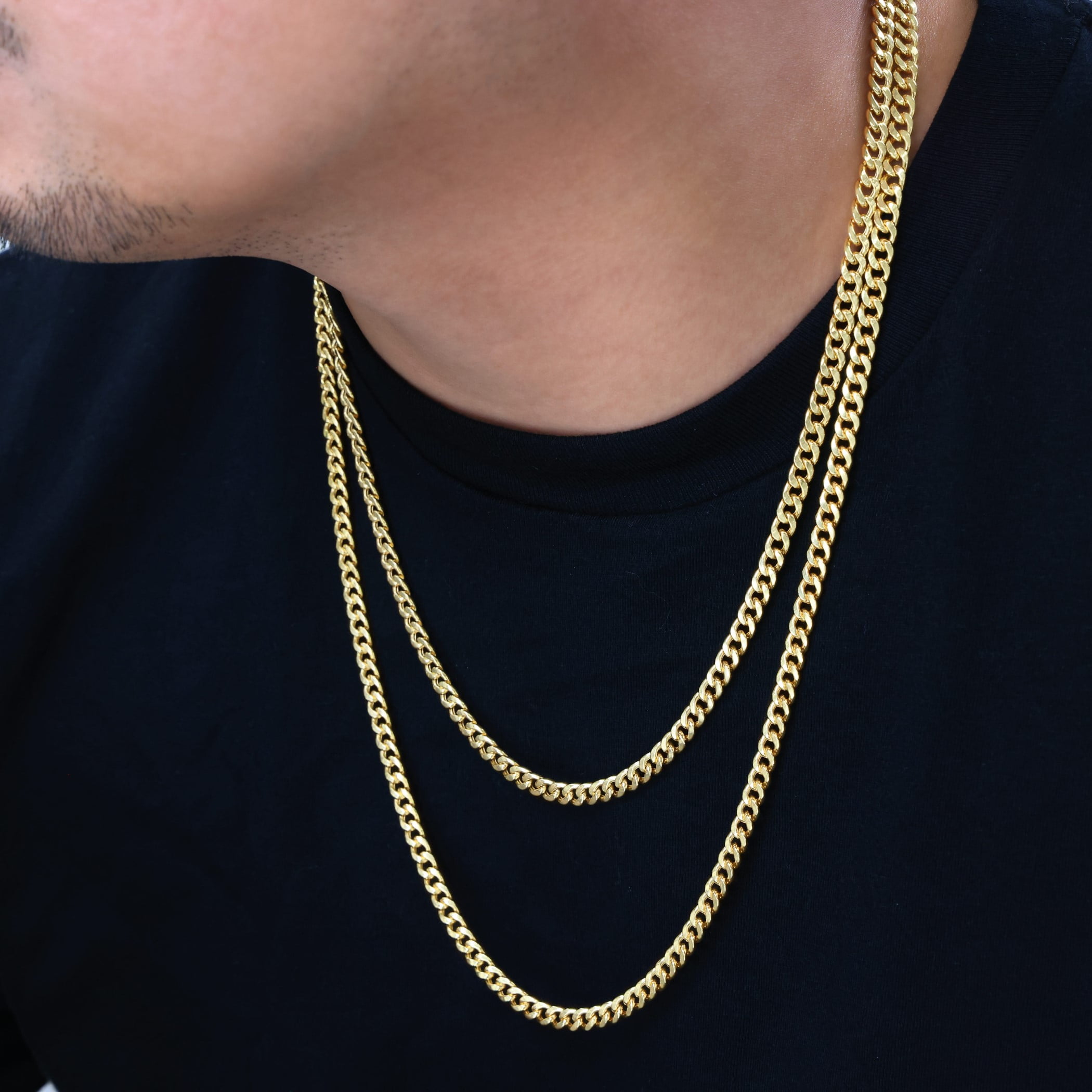 Nuragold 10K Real Yellow Gold Miami Cuban Link Chain Necklace 16"-30" (3mm-13mm) Italian Jewelry for Men & Women