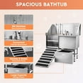 thumbnail image 5 of CO-Z 50 in Dog Grooming Tub with Nonskid Retractable Ramp for Large Dogs, Professional Dog Bathing Station, Stainless Steel Dog Washing Station with Swivel Faucet Pull Out Showerhead Storage Drawer, 5 of 8