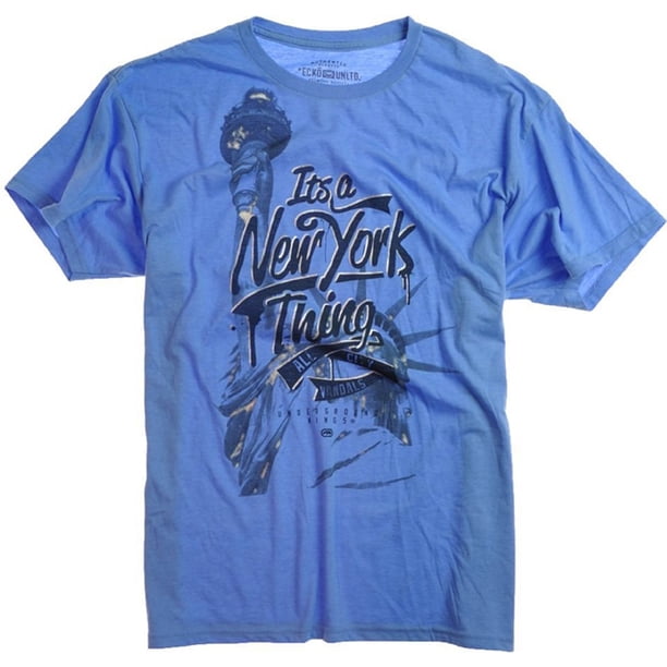 Ecko Unltd. Camiseta con gráfico Ny Thing para hombre, azul, extragrande