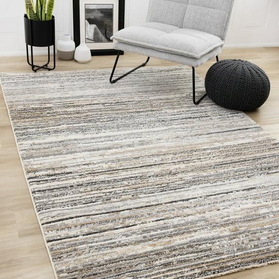 Rug Branch Contemporary Stripes Grey Indoor Area Rug - 8' x 11'