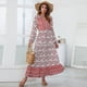 thumbnail image 3 of TEELYNN Vestido largo con estampado floral étnico de rayón de algodón vintage para mujer, vestido informal de manga larga estilo bohemio para otoño, vestidos con cuello en V, 3 of 5