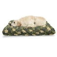 thumbnail image 1 of Floral Pet Bed, Composition of Palm Leaves and Tropical Flowers, Chew Resistant Pad for Dogs and Cats Cushion with Removable Cover, 24" x 39", Olive Green Peach, by Ambesonne, 1 of 4