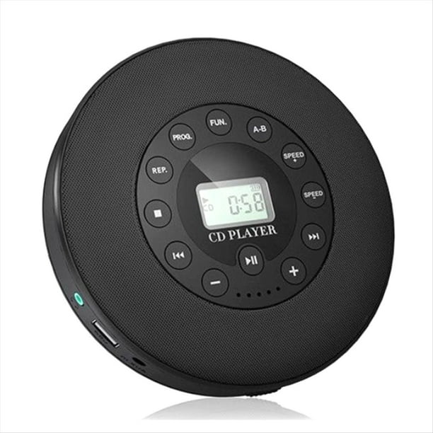 Reproductor de CD Portátil con Altavoz, Reproductor de CD Antisaltos para Coche, Compatible con MP3, Grabación y Micrófono Integrado.