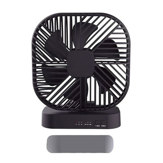Magnetic USB Fan, AA Battery Powered Desk Fan with 3 Speed Settings, Timing Function, 90-Degree Adjustable for Home, Office, Travel Use