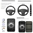 thumbnail image 3 of Jeiento Sun and Moon 13pcs Set Car Seat Cover Set with Steering Wheel Cover Seat Belt Strap Cover Armrest Cover Key Chain Coasters Lipstick Holder Universal Fits SUV Sedan Truck Van, 3 of 8