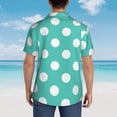 thumbnail image 3 of Lsque Teal Turquoise And White Polka Dot pattern Hawaiian Shirt for Men, Unisex Summer Beach Casual Short Sleeve Button Down Shirts-Large, 3 of 9