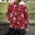 thumbnail image 3 of Sudadera con capucha y cremallera con copos de nieve navideños para hombre y mujer, sudaderas con capucha con estampado 3D, abrigos para niño y niño, ropa de calle con capucha y cremallera, 3 of 5