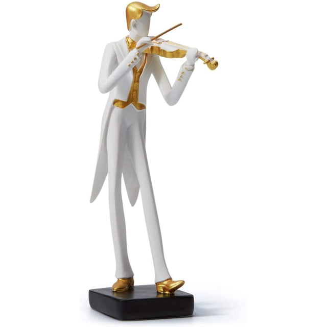 Amoy-Art Musician Figurine Musical Sculpture Statue Music Decor Modern Piano Int
