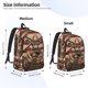 thumbnail image 2 of Disketp Patriotic Deer Soldier Salute print Canvas Backpack Lightweight Travel Daypack Student Rucksack Laptop Backpack-Small, 2 of 5