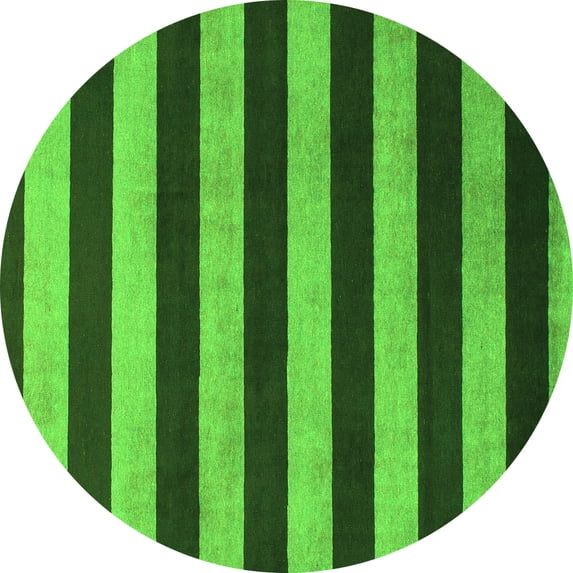 Ahgly Company Indoor Round Abstract Green Modern Area Rugs, 6' Round