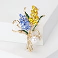 thumbnail image 7 of Women‘s Rhinestone Ear of Wheat  Brooches Blue and Yellow Plant Pins 5-Color Unisex Office Party Casual Accessories Gifts, 7 of 7