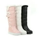 thumbnail image 5 of Botas de nieve para mujer, otoño e invierno, nuevas, cálidas, con relleno de algodón, punta redonda, aumento de altura interior, cordones laterales, botas hasta la rodilla para mujer, 5 of 6