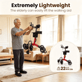 thumbnail image 6 of Arshin Foldable Rollator Walker with Seat for Seniors–450 lbs Heavy-Duty Support,Lightweight 19 lbs,10" All-Terrain Wheels for Indoor & Outdoor Use,Adjustable Handles,Compact Fold(Red), 6 of 10