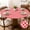 Red & White, variant on Indoor Outdoor Patio Round Fitted Vinyl Tablecloth,Flannel Backing,Elastic Edge,Waterproof Plastic Table Cover ,Sunflowers Pattern for 5-Seat Table of 40-44’’ Diameter
