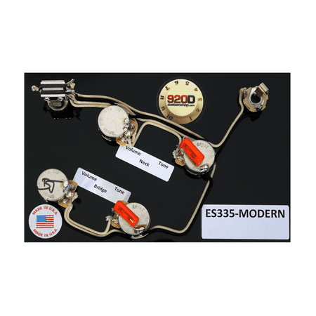 920D ES-335   Modern Style Wiring Harness for Gibson CTS Switchcraft Orange