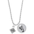 thumbnail image 1 of Delight Jewelry Silvertone 2-D ''Bad Hair Day'' with Girl Silvertone Script Initial Disc - G - Charm Necklace, 20"+3", 1 of 4