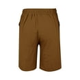 thumbnail image 5 of Women's Cotton Linen Elastic Waist Shorts with Drawstring and Side Pockets, Casual Solid Color Mid-Length Summer Shorts for Daily Wear, Lounge, and Outdoor Activities Brown XL, 5 of 8