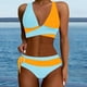 thumbnail image 2 of MKLEKYY Trajes De Baño Women High Waisted Bikini Sets Swimsuits Color Block Two Piece Drawstring Bathing Suit, 2 of 6