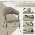 thumbnail image 7 of AFO Modern Upholstered Dining Chairs Set of 6, Kitchen Arm Chairs with Curved Backrest and Metal Legs, Wide Seat for Dining Room, Taupe, 7 of 7