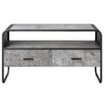 thumbnail image 2 of Grey and black TV stand 2 drawers curved edges provides storage in primary living environment, 2 of 3