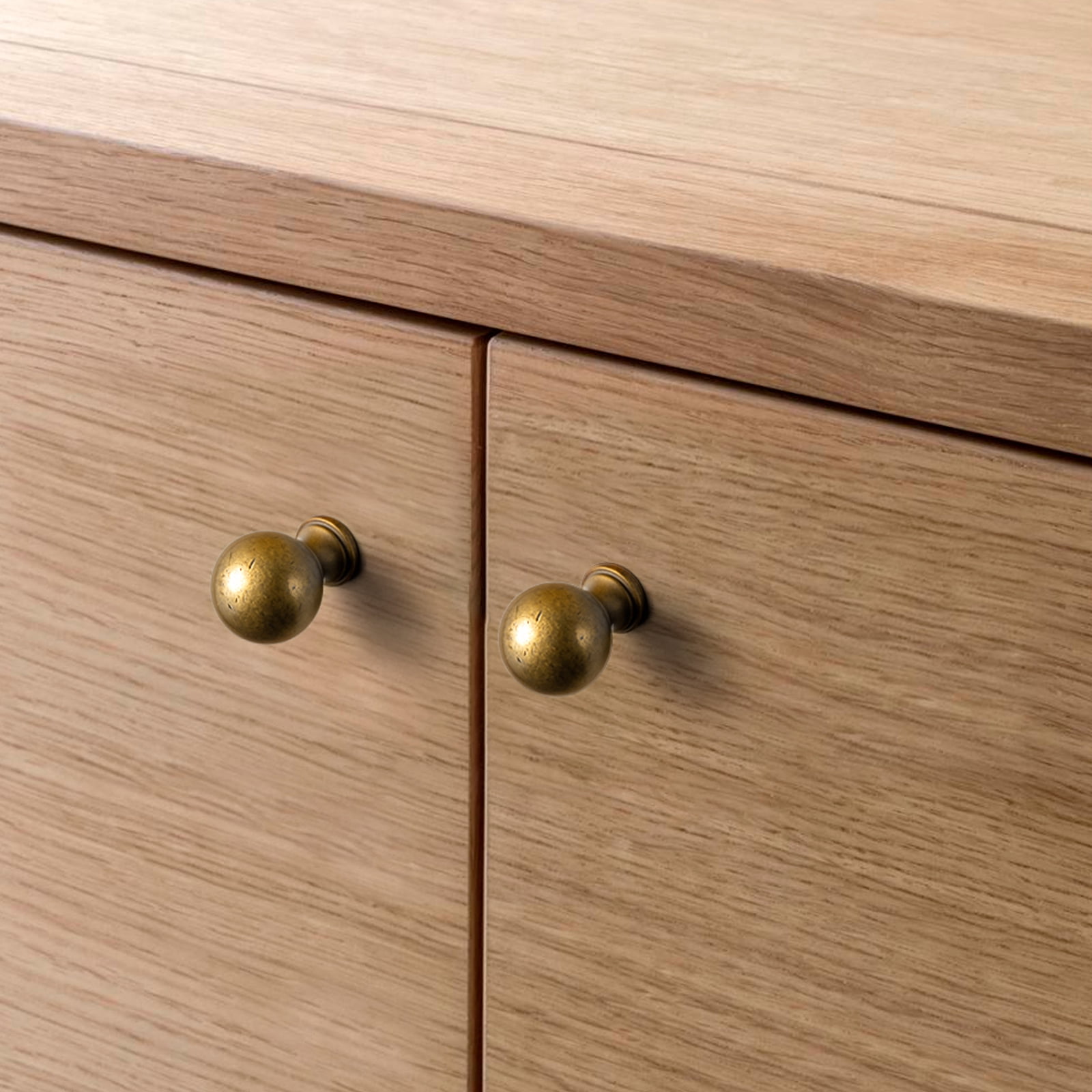 Goo-Ki 12 Pack Antique Brass Cabinet Drawer Knobs, Zinc Alloy 0.94" Dia Cabinet Handles for Bar Cupboard Closet Wardrobe