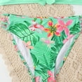 thumbnail image 4 of Caqnni Girls Swimsuit Solid Color 2 Piece Girls Tankini Swimsuit Contrast Teen Bathing Suit Padded Swimwea Swimwear Suit for Summer Vacation 13-14 Years Green, 4 of 5